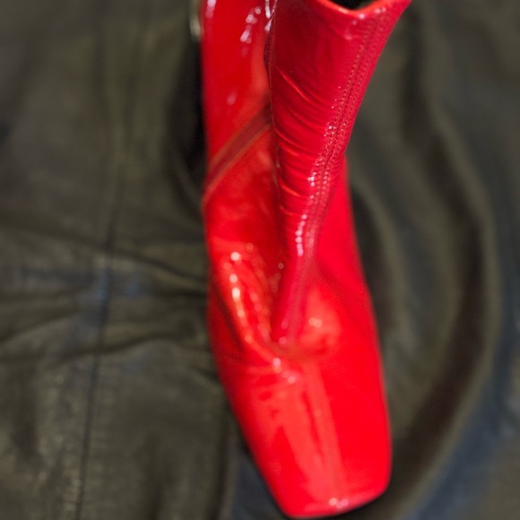 L’Intervalle Red Patent Leather Ankle Boots - Picture 9 of 9